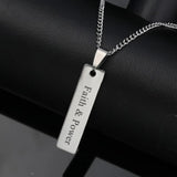 Personalized Name Necklace Blank Bar Tag Pendant Necklace