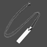 Personalized Name Necklace Blank Bar Tag Pendant Necklace
