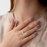 Infinity Leaves Stainless Steel Name Necklace for Women Wedding Engagement