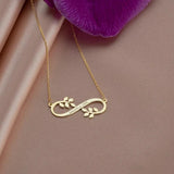 Infinity Leaves Stainless Steel Name Necklace for Women Wedding Engagement