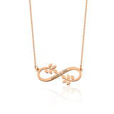Infinity Leaves Stainless Steel Name Necklace for Women Wedding Engagement