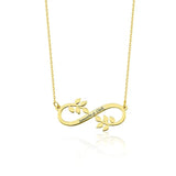 Infinity Leaves Stainless Steel Name Necklace for Women Wedding Engagement