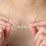 Personalized Silver Art Letter Nameplate Stainless Steel Necklace