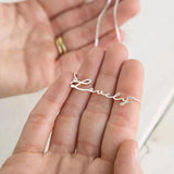Personalized Silver Art Letter Nameplate Stainless Steel Necklace