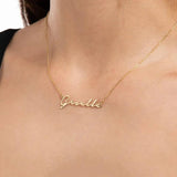 Personalized Silver Art Letter Nameplate Stainless Steel Necklace