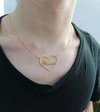 Personalized Crown Name Necklace Heart Pendant Choker Necklaces For Women