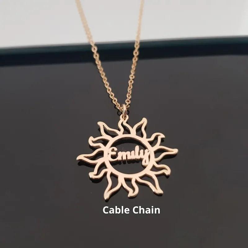 Enthusiasm Sun Name Necklace Hope Jewelry