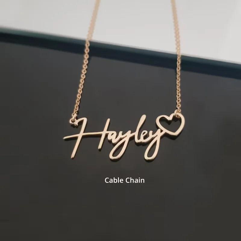 Hollow Butterfly Name Necklace Personalized Jewelry