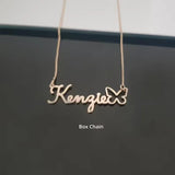 Hollow Butterfly Name Necklace Personalized Jewelry