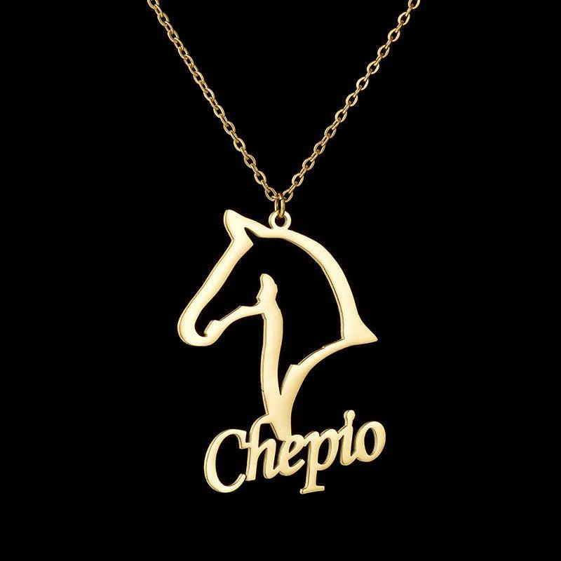 Personalized Name Necklace with Elephant Pendant
