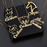 Personalized Name Necklace with Elephant Pendant