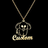 Personalized Name Necklace with Elephant Pendant