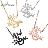 Flower Art Font Name Necklace Personalized Jewelry