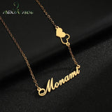 Personalized Double Heart Chain Pendant Necklace for Women
