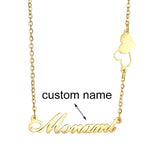 Personalized Double Heart Chain Pendant Necklace for Women