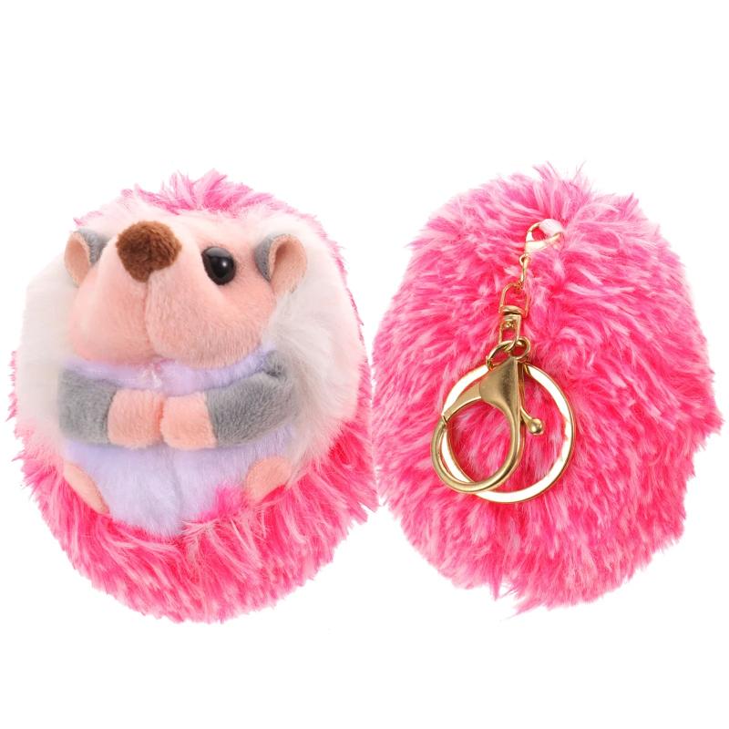2 Pcs Mini Plush Hedgehog Key Ornament Toy