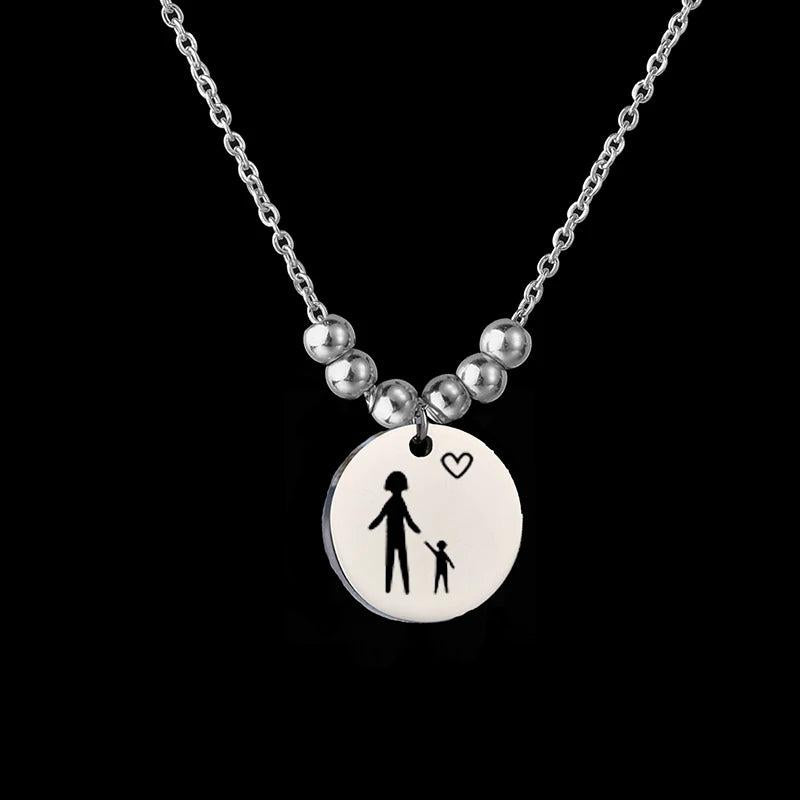 Nextvance Warmly Baby Family Necklaces Stainless Steel Engrave Chain Necklace