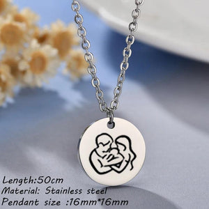 Warmly Baby Family Necklaces Stainless Steel Chain Necklace Accessories