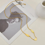 Engraved NamePlate Stainless Steel Pendant Choker Necklace for Women