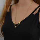 Engraved NamePlate Stainless Steel Pendant Choker Necklace for Women