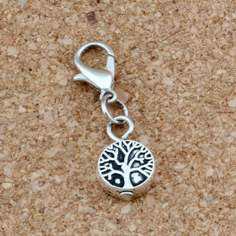 50 Pcs Life Tree Floating Lobster Clasps Charm Pendants Jewelry Making DIY