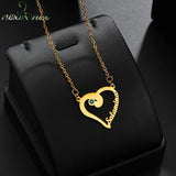 Custom Heart Rhinestones Name Necklace
