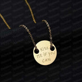 Engraved Name Coin Pendant Necklace Couple Necklaces for Lover