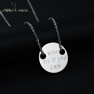 Engraved Name Coin Pendant Necklace Couple Necklaces for Lover