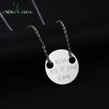 Engraved Name Coin Pendant Necklace Couple Necklaces for Lover