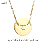 Engraved Name Coin Pendant Necklace Couple Necklaces for Lover