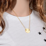 Engraved Name Coin Pendant Necklace Couple Necklaces for Lover