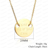 Engraved Name Coin Pendant Necklace Couple Necklaces for Lover
