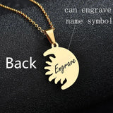 Couple Moon Sun Name Necklace Stainless Jewelry