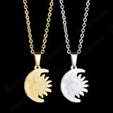 Couple Moon Sun Name Necklace Stainless Jewelry