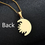 Couple Moon Sun Name Necklace Stainless Jewelry