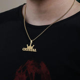 Auxauxme Crown Name Necklace Personalized Stainless Steel
