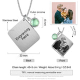 Personalized Birthstone Date Necklace