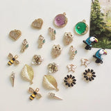 24Pcs/Pack Mixed Glass Rhinestones KC Alloy Jewelry Charms