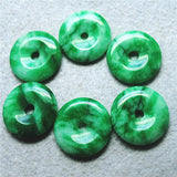 5PCS Green Jade Stone Donuts Shape 30MM Pendants