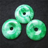 5PCS Green Jade Stone Donuts Shape 30MM Pendants
