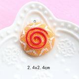 20Pcs Cartoon Bread Resin Charms for DIY Jewelry Making