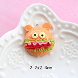 20Pcs Cartoon Bread Resin Charms for DIY Jewelry Making