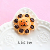 20Pcs Cartoon Bread Resin Charms for DIY Jewelry Making