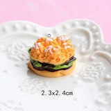 20Pcs Cartoon Bread Resin Charms for DIY Jewelry Making