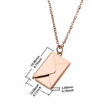 Love Letter Envelope Pendant Necklace Stainless Steel Jewelry