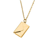 Love Letter Envelope Pendant Necklace Stainless Steel Jewelry