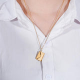 Love Letter Envelope Pendant Necklace Stainless Steel Jewelry