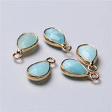 5pcs Amazonite Mineral Stone Water Drop Pendants for Jewelry Making