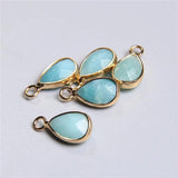 5pcs Amazonite Mineral Stone Water Drop Pendants for Jewelry Making