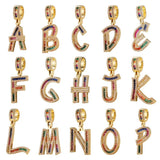 39*15.5mm Rainbow CZ Initial Letter Charms for DIY Pendant Jewelry Making